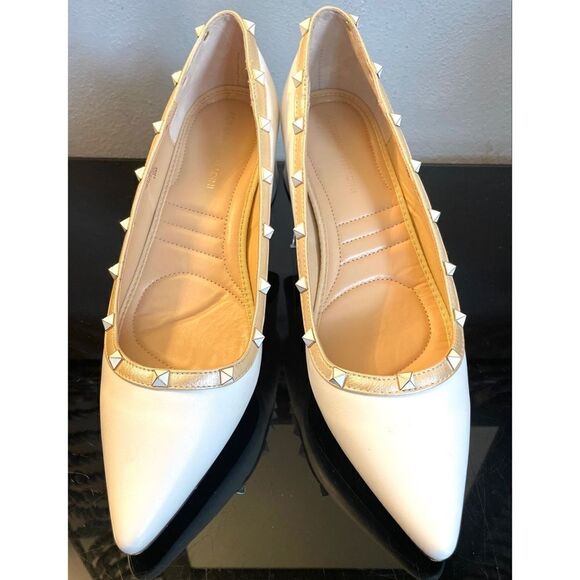 Adrienne Vittadini Studded Sage White Pointed Toe Women’s Heels Size 10 M - Picture 2 of 14